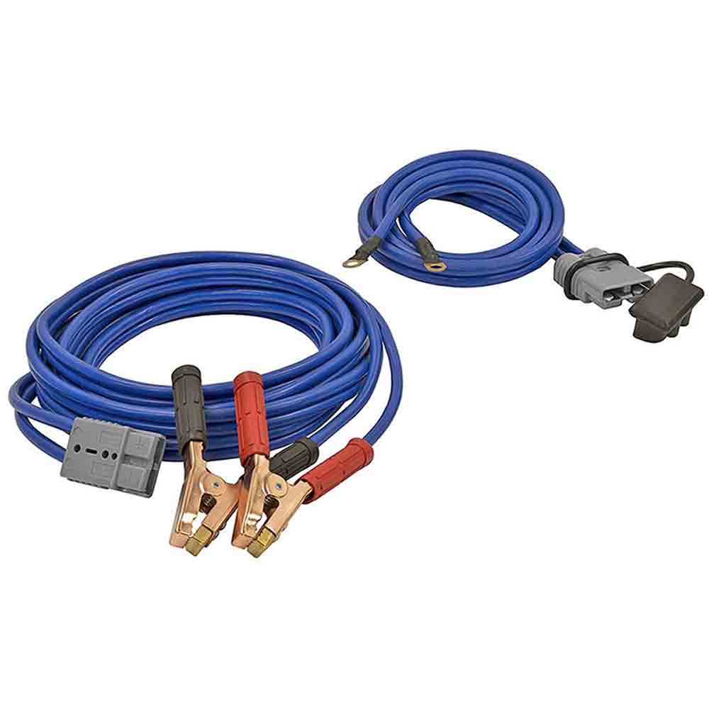 28 Foot Long Booster Cables With Gray Quick Connect - 600 Amp