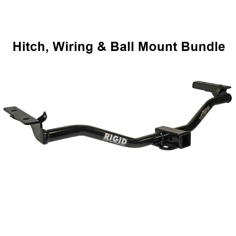 Rigid Hitch (R3-0474) Class III 2 Inch Receiver Trailer Hitch Bundle - Includes Ball Mount and Custom Wiring Harness fits 2011-2019 Ford Explorer