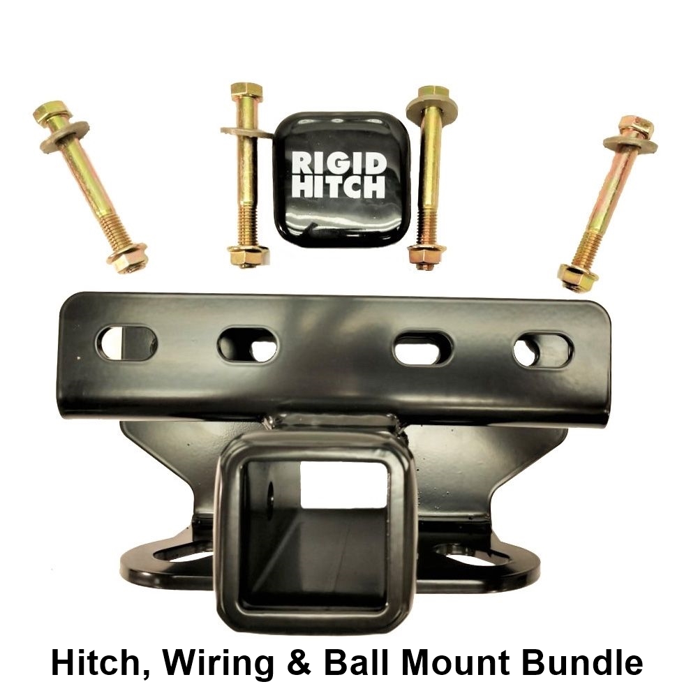 Rigid Hitch R3-0481 Class III 2 Inch Receiver Trailer Hitch Bundle - Includes Ball Mount and Custom Wiring Harness - fits Select Ford Bronco With LED Tail LIghts (No Bronco Sport)