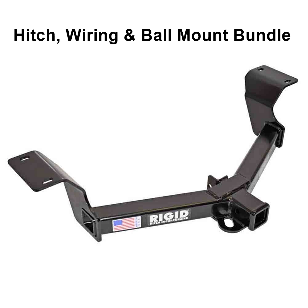 Rigid Hitch (R3-0520) Class III 2 Inch Receiver Trailer Hitch Bundle - Includes Ball Mount and Custom Wiring Harness fits 2017-2024 Honda CR-V