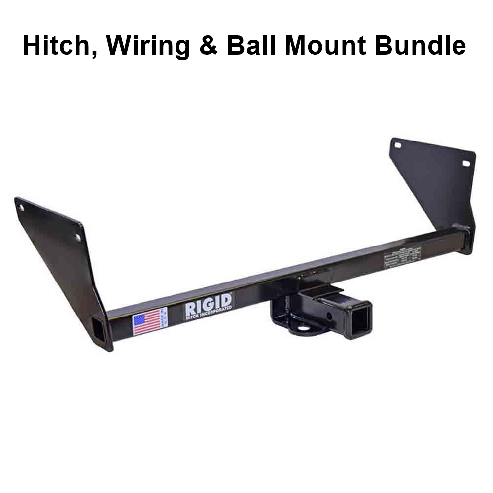 Rigid Hitch (R3-0523) Class III 2 Inch Receiver Trailer Hitch Bundle - Includes Ball Mount and Custom Wiring Harness fits 2019-2024 Toyota RAV4